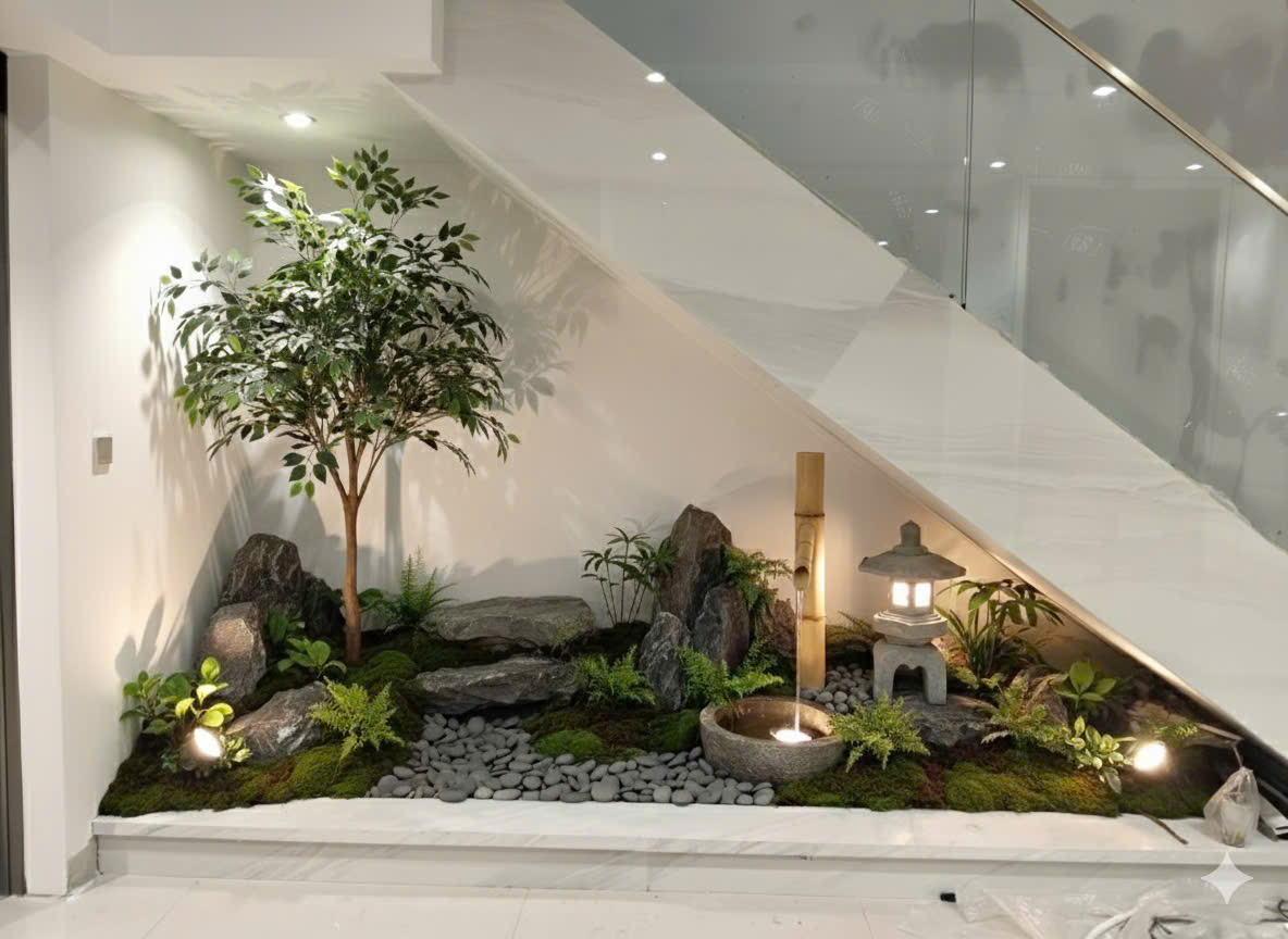 sân vườn gầm cầu thang đẹp