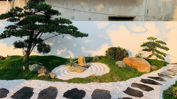 Tiểu cảnh cho lối đi sân vườn