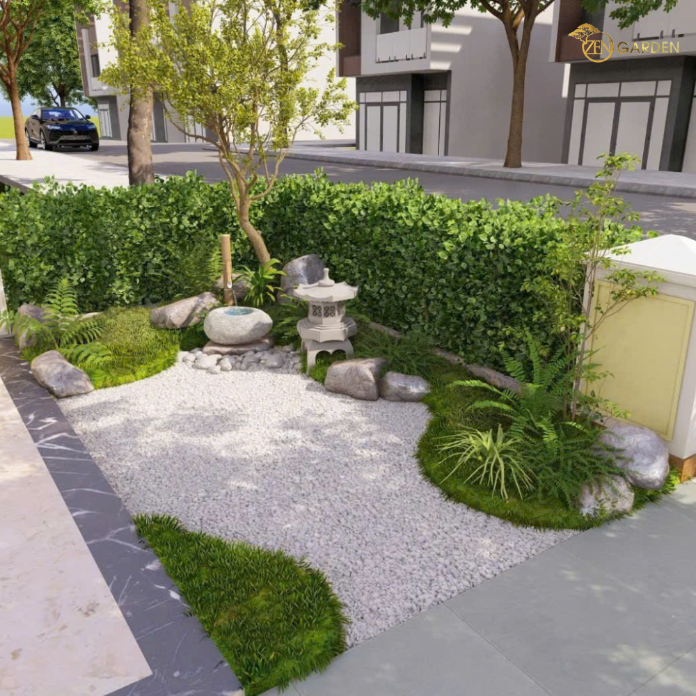 Không gian mở, hài hòa với kiến trúc xung quanh – điểm nhấn sân vườn tinh tế.